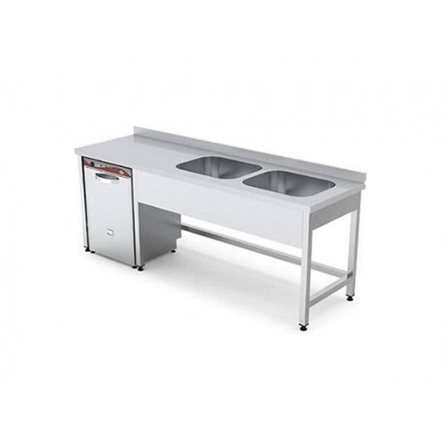 ÇİFT EVYELİ ÇALIŞMA TEZGAHI SET ALTI MAKİNE GİRİŞLİ 200x60x85 CM